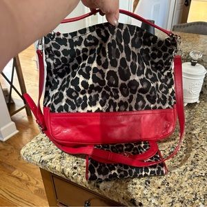 Coach Snow Leopard Purse & Matching Wallet